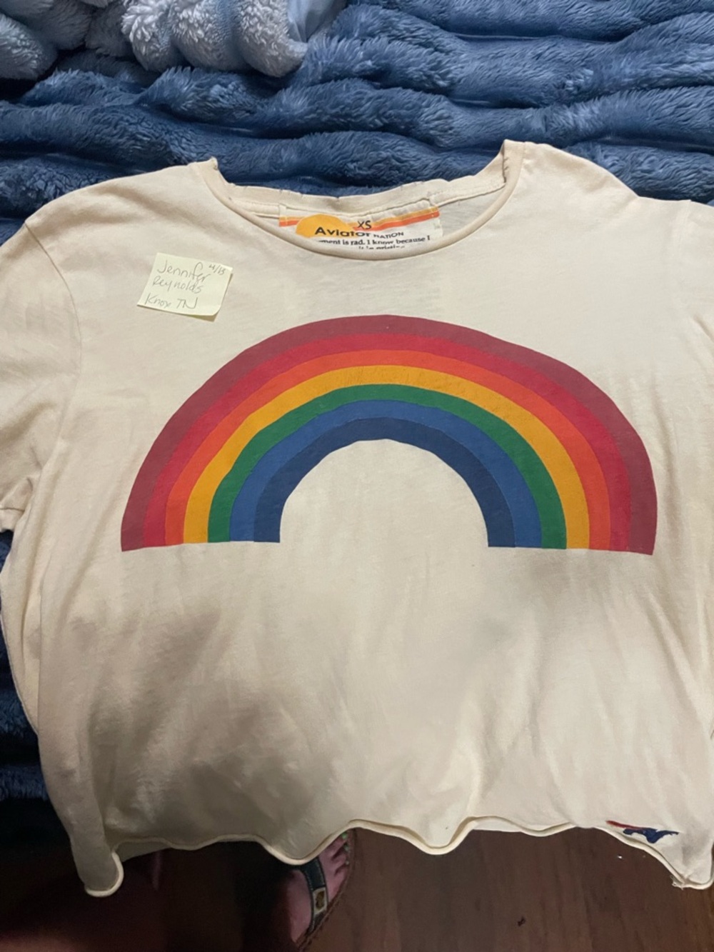 Aviator nation boyfriend crop tee xs